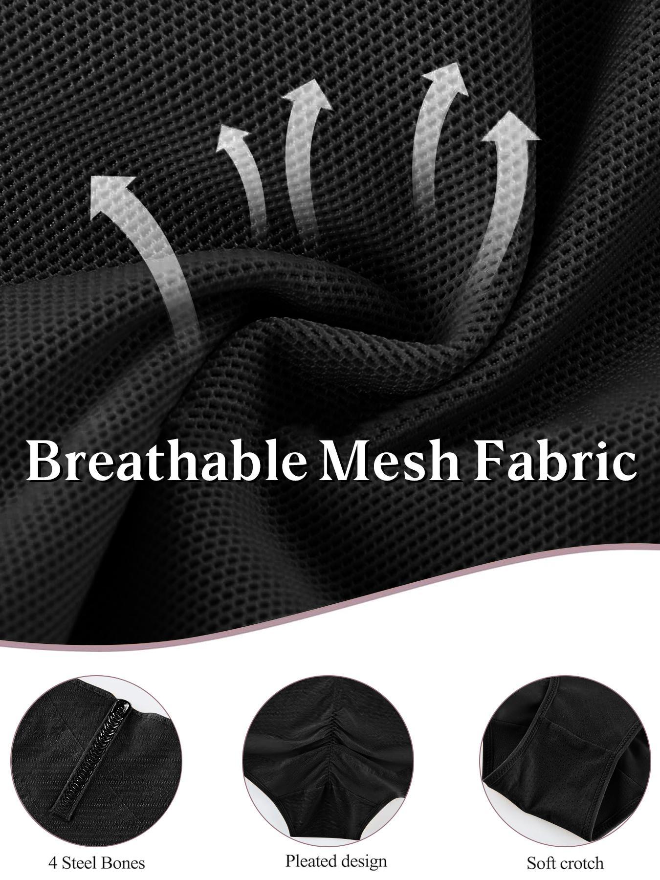 Women's High Waist Contrast Lace Shapewear Panty, Breathable Comfortable High Stretch Mesh Fabric Shaper, Tummy Control Butt Lifter, Ladies Shapewear Bottoms, Belly Control Underwear