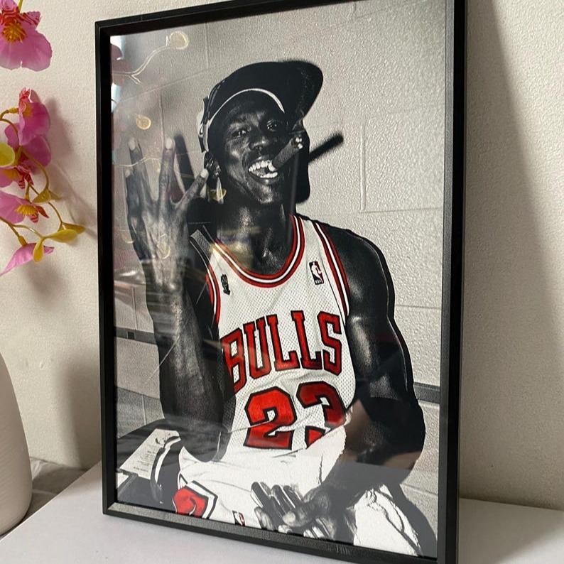 Michael/Jordan Poster Basketball Wall Art Sports Print Motivational Poster Gift for Basketball Fans Poster(Note: Frame shown for display only)
