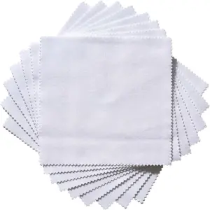Embroidery Squares Cotton, 10 Squares of 10 x 10-inch, White
