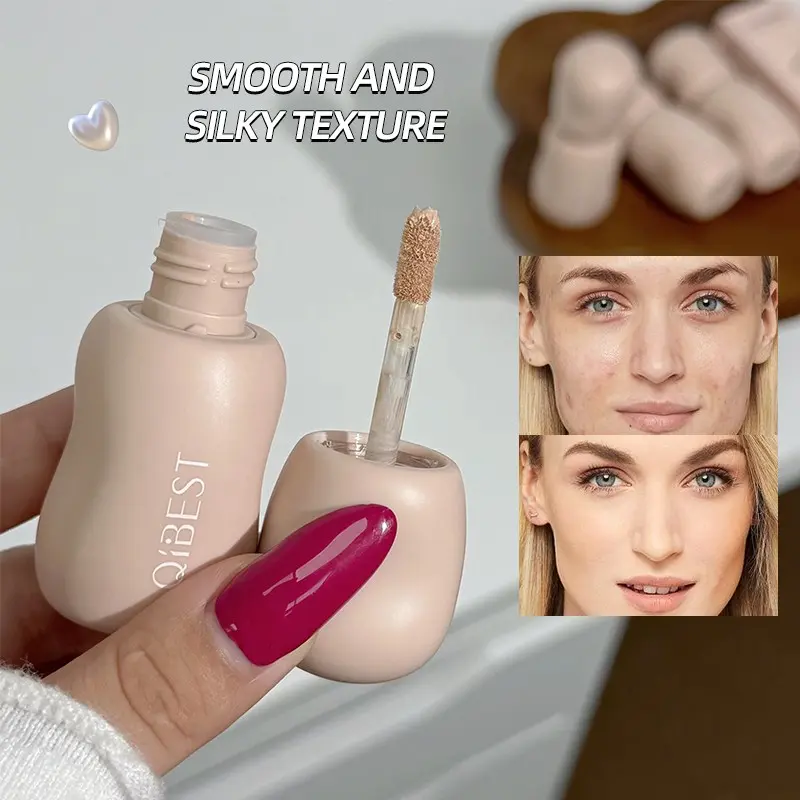 Natural Matte Concealer Liquid, Spot & Blemish Full Coverage, Dark Circles & Under Eye Bags, Eye Brightener, Brightening Effect, Long Lasting, Foundation