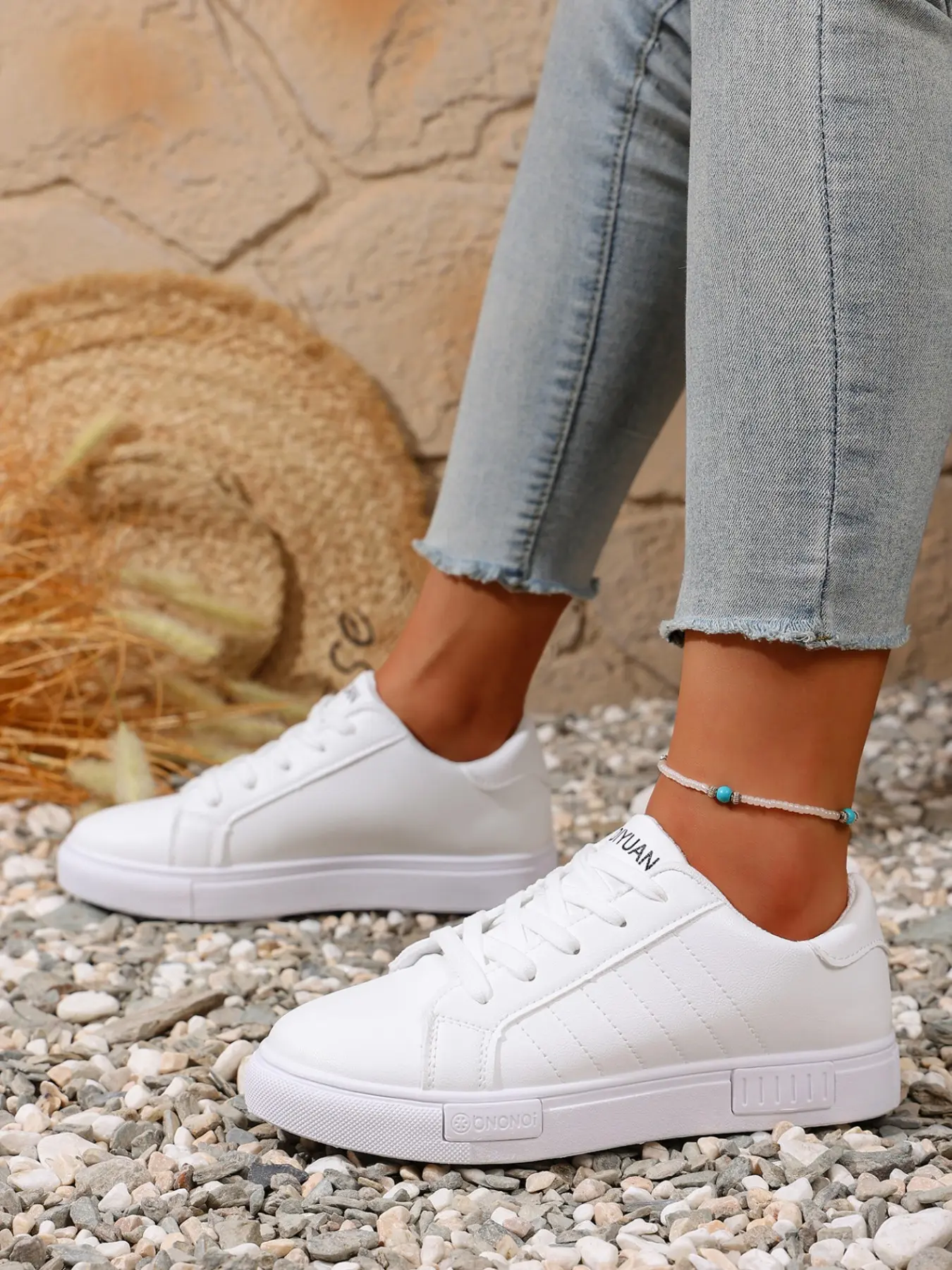 Four-Season Basic Sneakers, Simple Stitch Design, Flat Casual Shoes, Lightweight Durable, Daily Wear, Commute, Versatile Women's Shoes