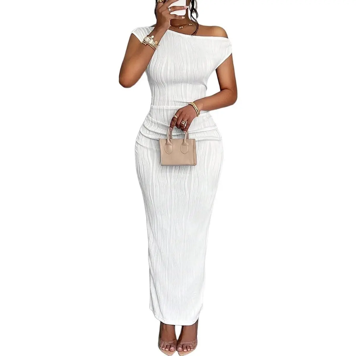 Summer Dresses for Women One Shoulder Bodycon Sexy Club Dress Elegant Formal Dresses Maxi Dress
