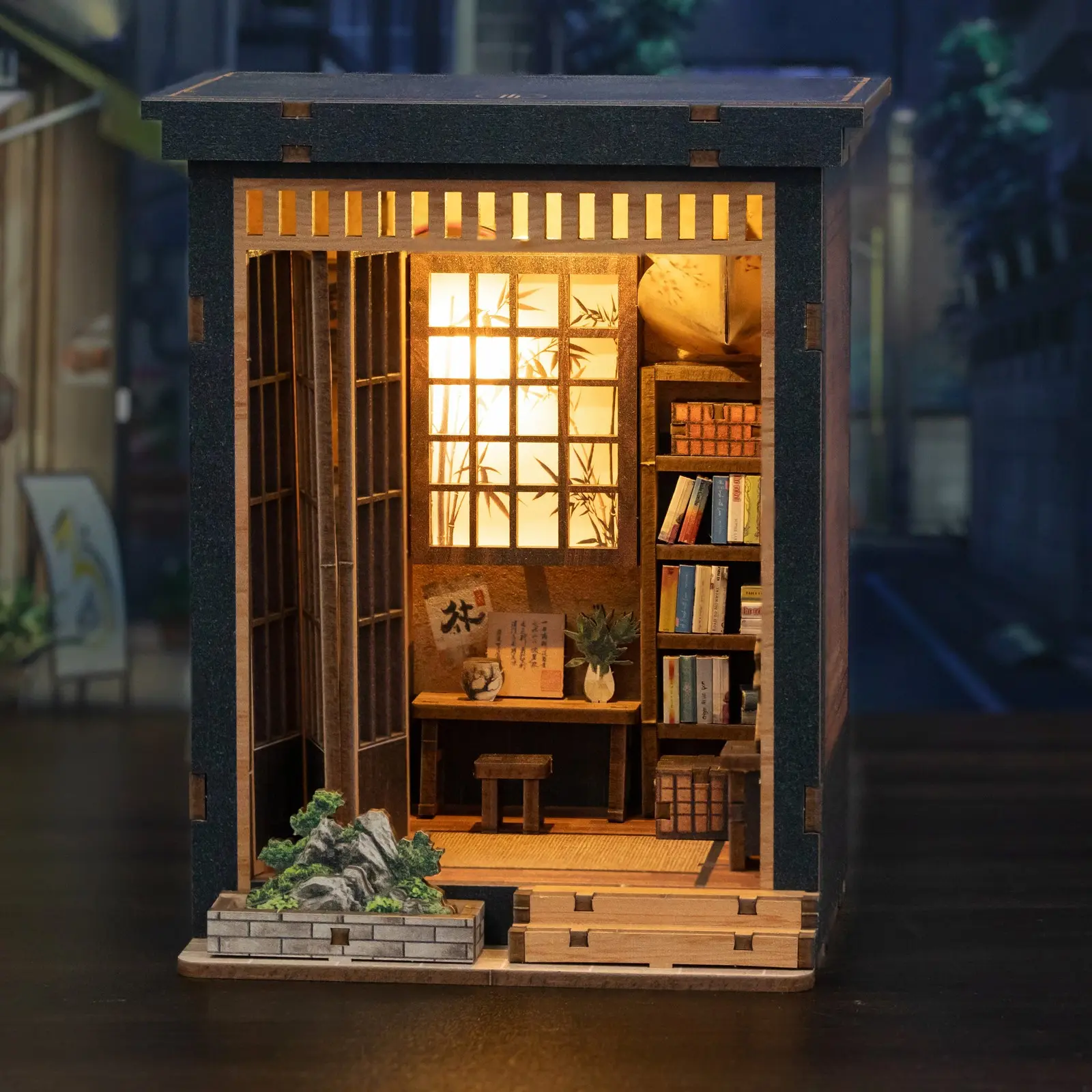 DIY Bookshelf Kit, 3D Wooden Puzzle Shelf, Garden Craft Assembly, Desktop Decor, Dollhouse Model, Birthday Gift, Halloween, Christmas, Easter