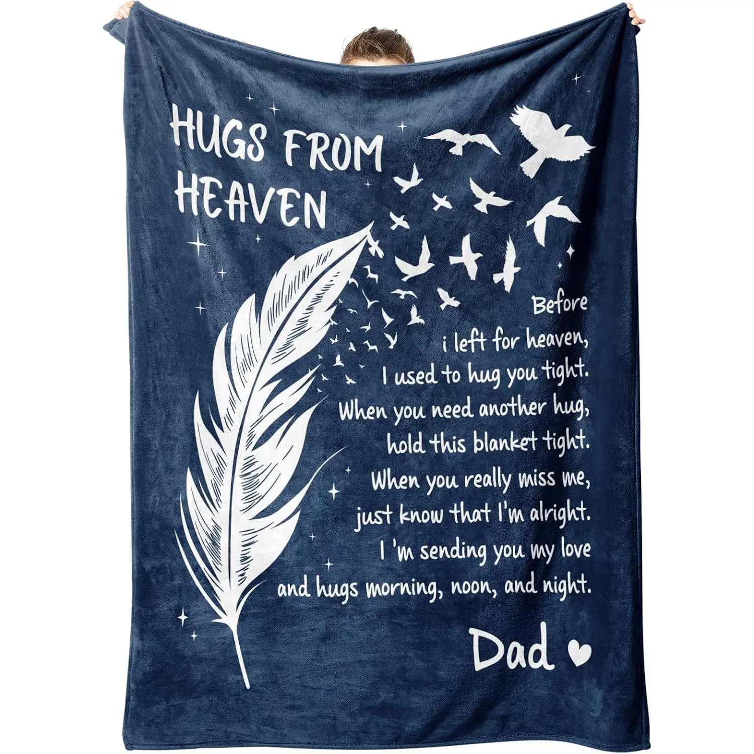 Memorial Gifts for Loss of Dad, Soft Flannel Memorial Blanket, Sympathy Gifts for Loss of Father, Bereavement  Idea, Grief Condolences Sorry for Your Loss for Dad - 50 x 60 inches