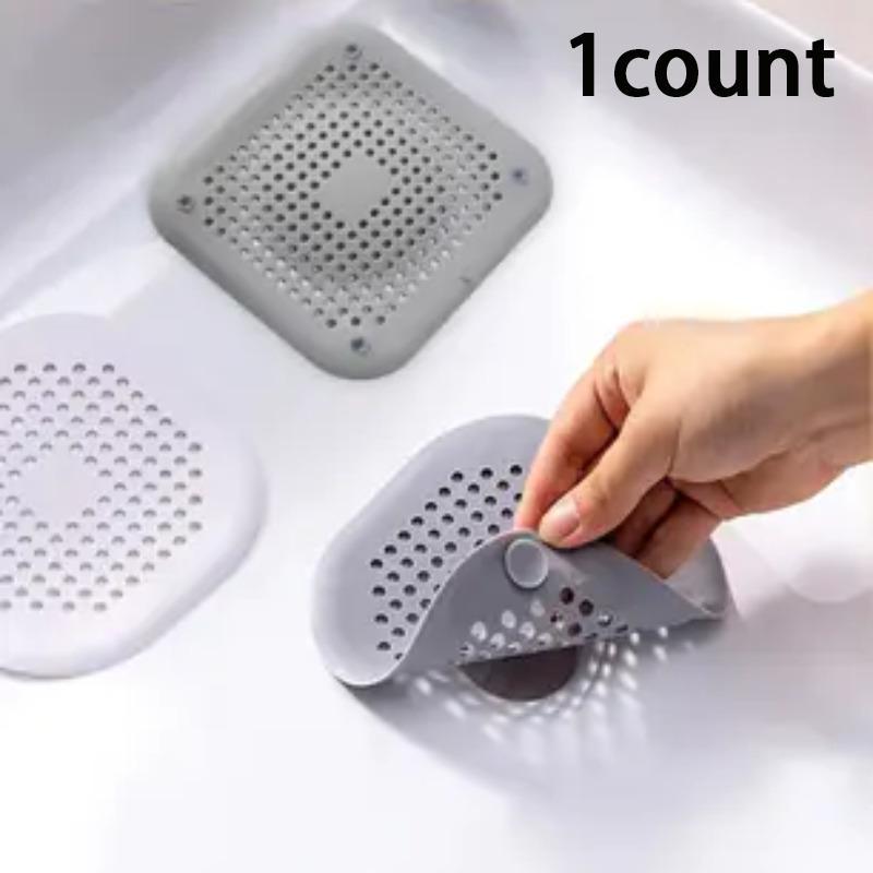 Random Color Shower Hair Catcher, 1 Piece Portable Drain Hair Stopper, Drain Protector, Rubber Cover Hair Filter for Bathroom Kitchen