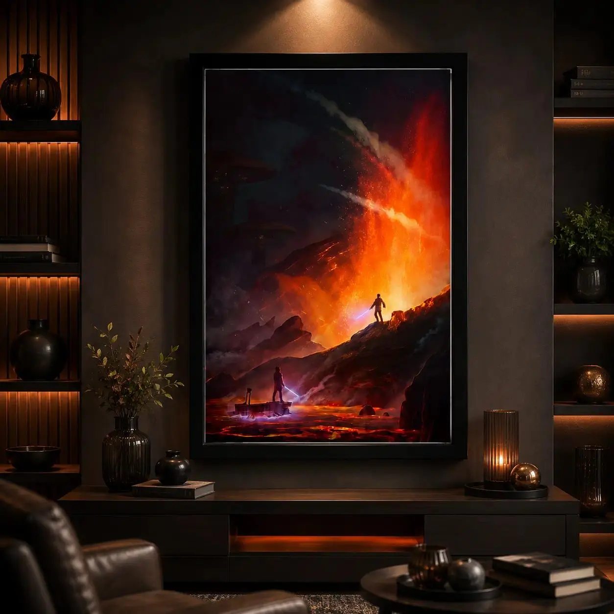 Aovvhing Obi- Wan Kenobi VS Anakin Poster Wall Art Canvas Prints Star Movie Wars Posters for Bedroom Wall Decoration Frame-Style,Canvas Poster Wall Decor, Room Decorations, Funky Home Decor,anime wall art,bedroom canvas poster