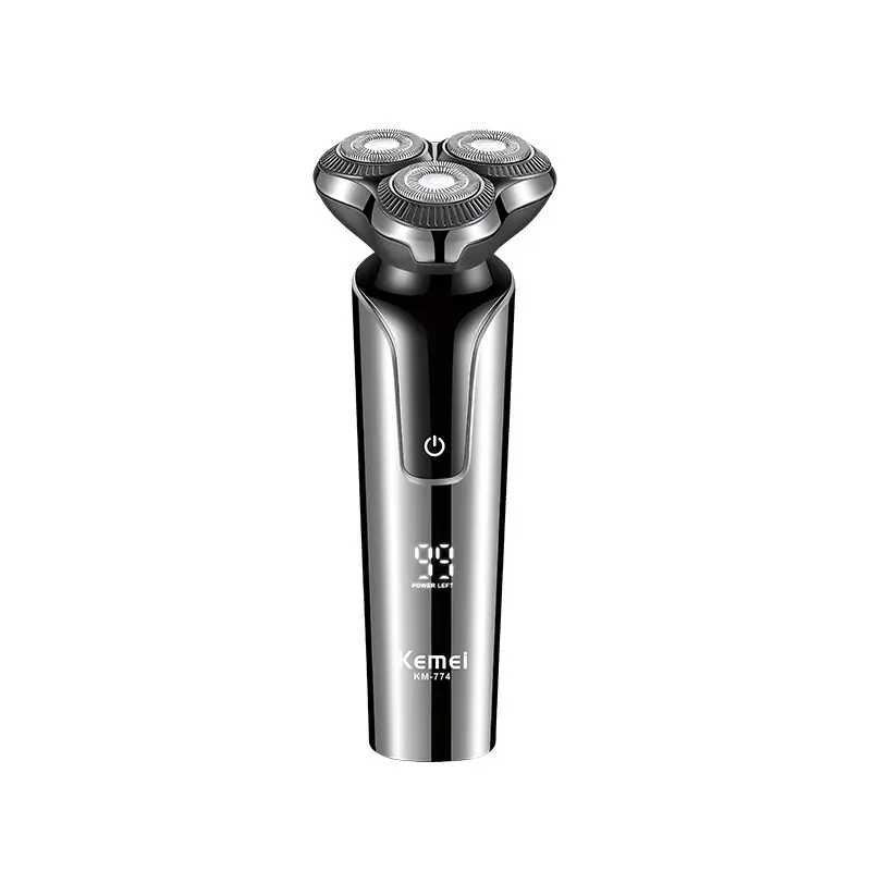 Kemei Electric Shaver for Men KM-774 Rechargeable Wet Dry Shaver Close Shaving Beard Trimmer Cordless Razor with Pop-up Trimmer