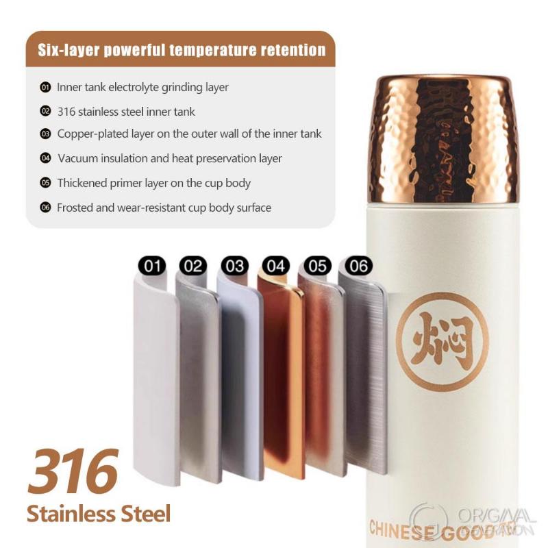 316 Steamer Pressure Thermos 500ml/17oz 12 Hours Hot 12 Hours Cold.