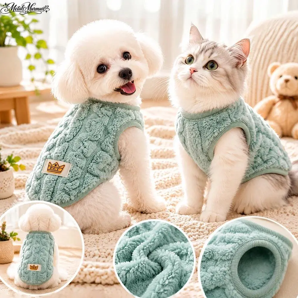 Soft Fleece Pet Vest Swater for Small Dogs Cats Autumn Winter Warm Puppy Clothes Pullover Chihuahua Rabbit Costume Pet Apparel