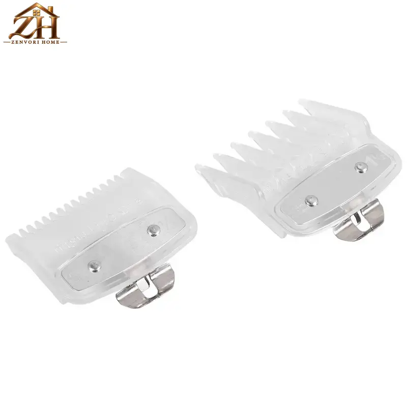 ZVHE Plastic Hair Clipper Guide Comb Set  Clipper Guides Replacement, Adults' Transparent Guards with Round Teeth, Waterproof, Wet and Dry Dual Use, Uniform Cut, Prevents Scalp Injuries (1.5mm, 4.5mm Attachments)