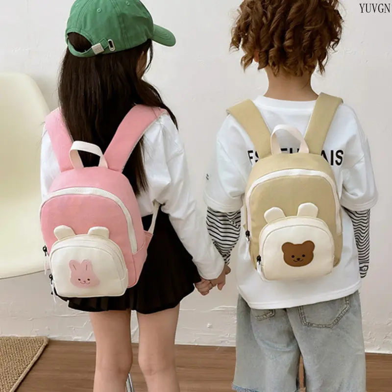 Cute Animal Print Children's Backpack, Lightweight Cloth Mini Daypack with an Adjustable Strap for Kindergarten, Daily & Outdoor Travel, Graphic, Accessory For Kindergarten, Children’s Rucksack, Compact, Unisex Kids, Animal Faces