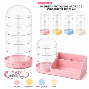 360° Rotating Storage Display Box, Display Stand, Transparent Layered Storage Organizer, Suitable for Dimoo, Hirono and Molly Collectible Figures