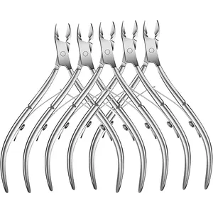 5 Packs Professional Stainless Steel Cuticle Trimmer Nippers Clipper Remover Manicure Pedicure Tools for Fingernails and Toenails
