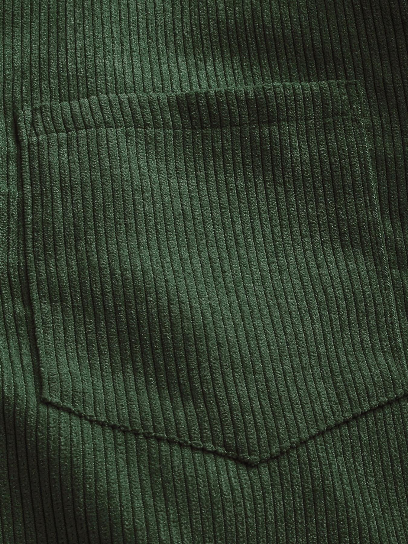 Men's Plain Pocket Half Button Corduroy Shirt, Casual Comfy Regular Fit Long Sleeve Collared Top For Fall & Winter, Men's Clothes For Daily Wear