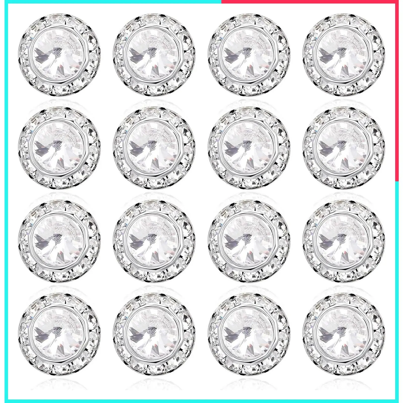8 Pairs Round Rhinestone Earrings - Crystal Stud Earrings for Women, Perfect for Dance Competitions, Stage, Opera, Wedding & Performance