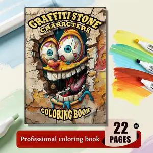 Graffiti Stone Characters Coloring Book 22 Pages Street Art Graffiti Character Coloring Pages For Adults Teens Stress Relief Color Therapy Satisfying ASMR Drawing Book Viral Anxiety Relief Craft Gift For Street Artist