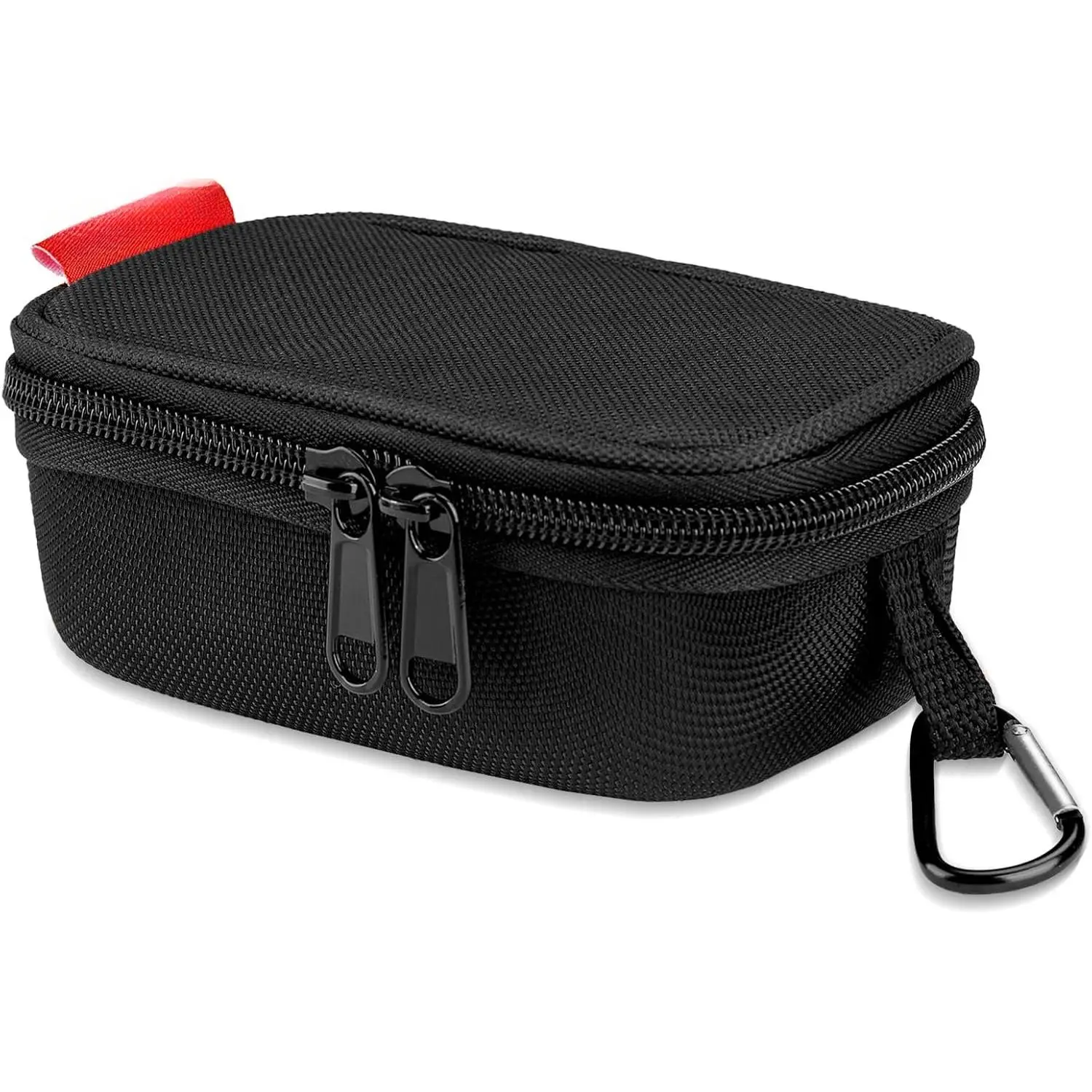 Small Hard Tool Storage Case HT0402 - Heavy-Duty 1680D Polyester Bag with EVA Molded Base, PE Reinforced Multi-Layer Shell, Carabiner Clip, Zipper Compact Organizer for Small Devices, Jobsites (Inches-Sized)