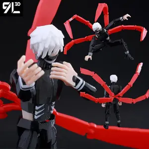9L3D Lucky13 Dummy13 T13 Multi-Jointed Articulated Figure White Hair Red Eyes Combat Pose Collectible Toy Gift   Articulated Doll Aggressive Combat Look Holiday Gift Toy