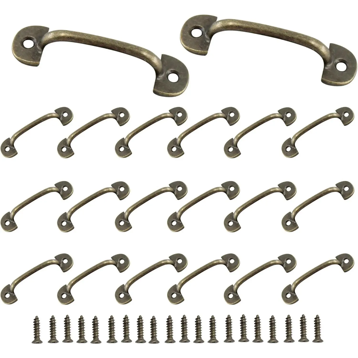 20PCS 2 Inch Vintage Mini Pulls, Bronze Knobs Drawer Pulls, Jewelry Box Pulls Antique Cupboard Handles with Mounting Screws