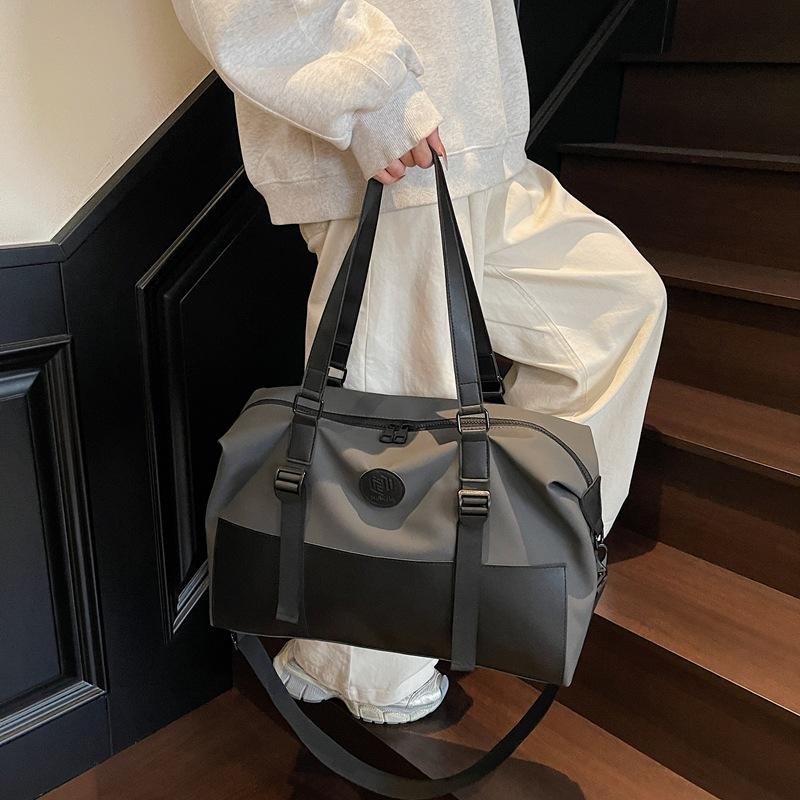 Portable travel bag with pull rod, unisex, lightweight sports yoga bag, crossbody casual carry-on storage bag