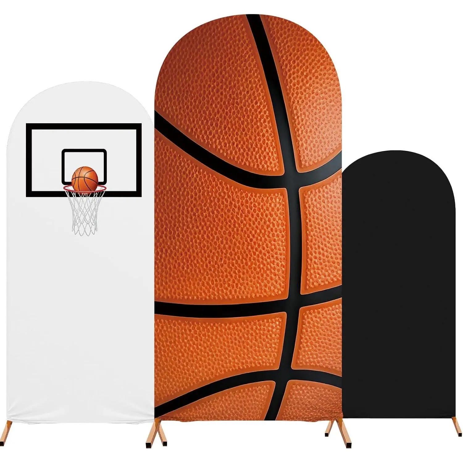 3 count Basketball Arch Backdrop Cover for Party Classic 4 Ft-6 ft Arch Spandex Fitted Basketball Party Decorations Photo Props Background for Birthday Balloon Wedding  Shower