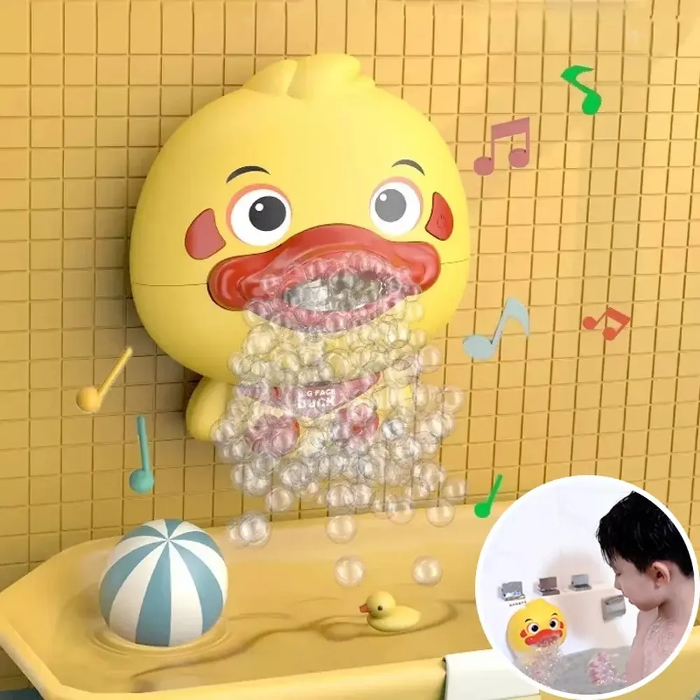 Unisex Funny Duck Soap Bubble Maker, Baby Bath Toy, Toddler Bathtub Play Toy for Kids, Soap Bubbles