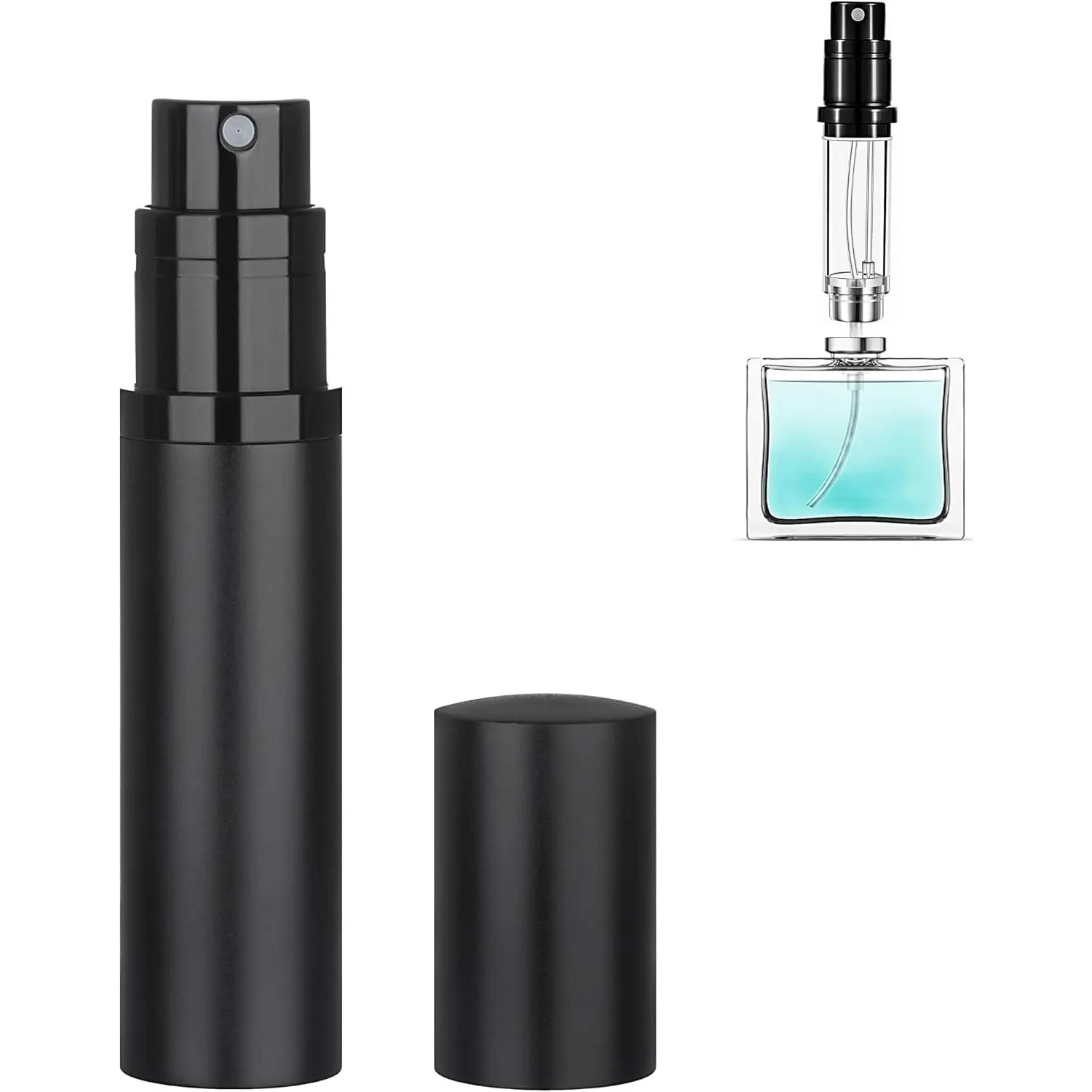 Refillable Perfume Atomizer Travel Bottle 5ml Leakproof Luxury Travel Perfume Refillable Bottle, Portable  Atomiser (Black)