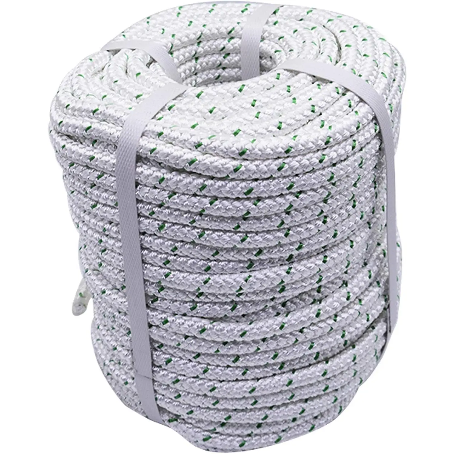 Braided Polyester Rope - 3/8 in x 200 ft, 4800Lbs Breaking Strength, Strong Pulling Rope for Tree Work, Camping Swing