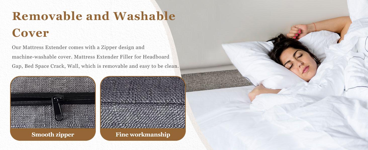 Bed Gap Filler,High-Density Bed Crack Filler with Removable Cover,Mattress Extender for Headboard Gap,Spacer Filler Between Mattress and Wall,Bed Wedge Gap Filler,Beige,78"x6"x6",King