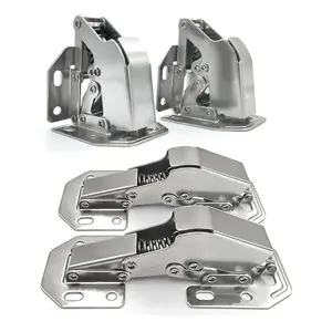 2/4-Pack Frog Hinge, No-Drill Cabinet Door Hinge, Pipe Hinge, Durable and Easy Installation, Perfect for Furniture and Home Decor