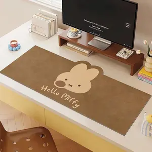 New Kawaii Miffy Big Keyboard Mat Cute Cartoon Bunny Desk Pad Absorbent Mousepad for Office & Gaming Non-Slip Ins Style K-trend