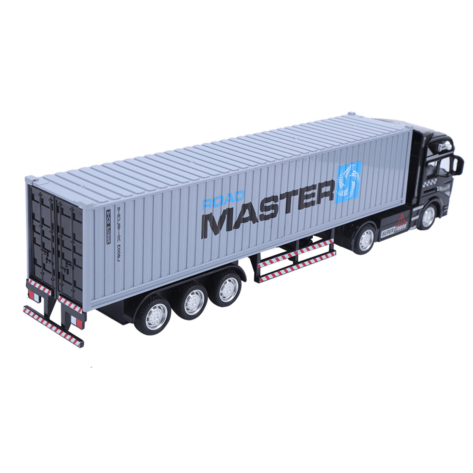 ZK20 1: 48 Alloy Container Truck Model Toy Highly Simulation Children Car Toys VehicleGray Container Truck Model