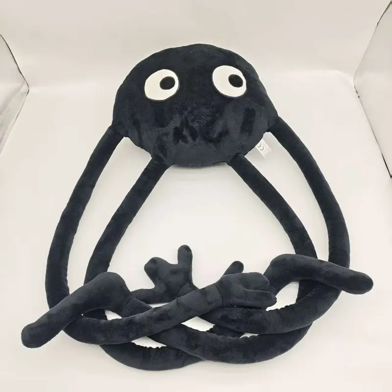 Long Leg Black Spider Plush Toy, Big Round Eyes Spider Stuffed Doll, Soft Fluffy Insect Character Decor Gift For Kids Birthday Halloween Cross-Border Wholesale