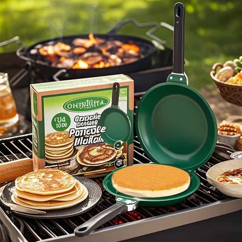 Double-Sided Non-Stick Pan - Perfect for making pancakes, egg rolls, and bacon.Ideal for kitchen and outdoor cooking, making it an excellent gift choice for Christmas and New Year