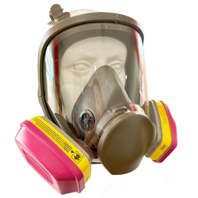 Reusable Anti-fog Anti-poison Protective Mask with 2 Upgraded High-efficiency Filters, Dust-proof Anti-gas Full Face Mask, Suitable for Painting, Woodworking, Construction, Grinding, Spraying, Chemicals, DIY