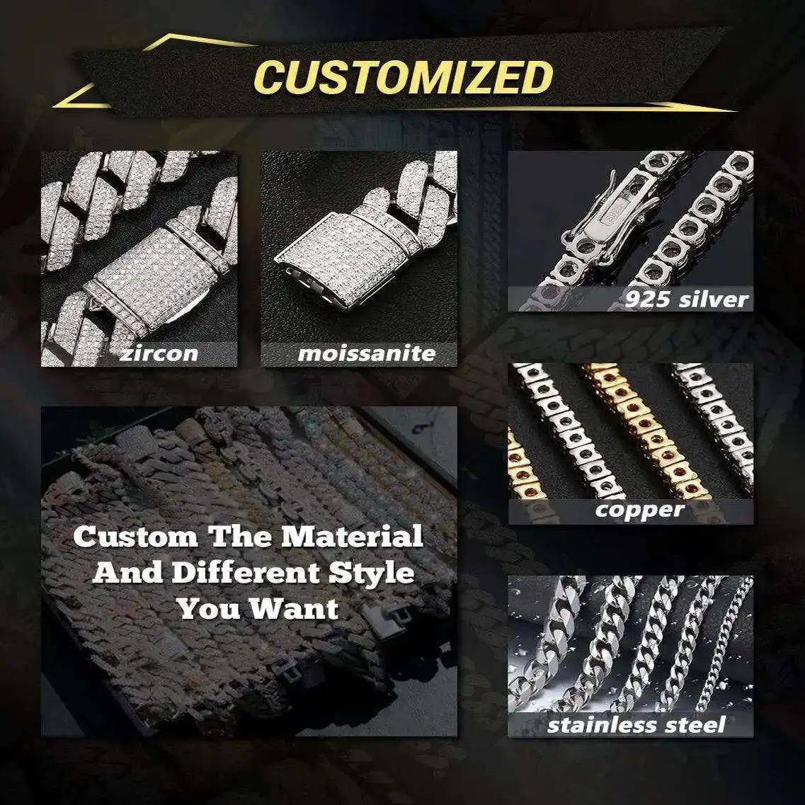 Iced Out 4rows 16mm Vvs Moissanite Miami Cuban Link Chain Pass Diamond Tester Gra Hip Hop 925 Sterling Silver Bracelet Iced Out 4rows 16mm Vvs Moissanite Miami Cuban Link Chain Pass Diamond Tester Gra Hip Hop 925 Sterling Silver Bracelet