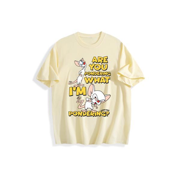 Runaway Brain Shirt: Are You Pondering What I'm Pondering?& What Do You Want Tonight? #RunawayBrainShirt #PinkyAndTheBrain #CartoonTshirt #NostalgiaTee #RetroTshirt  #CartoonLovers