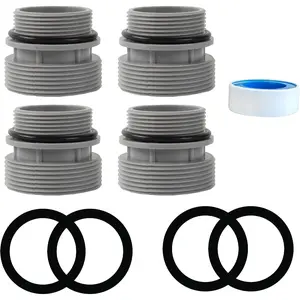 Above Ground Pool Filter Hose Conversion Kit, 4-Pack, 40mm to 1-1/2" Adapter, Connects 40mm Hoses to Standard 1-1/4" or 1-1/2" Filter Ports