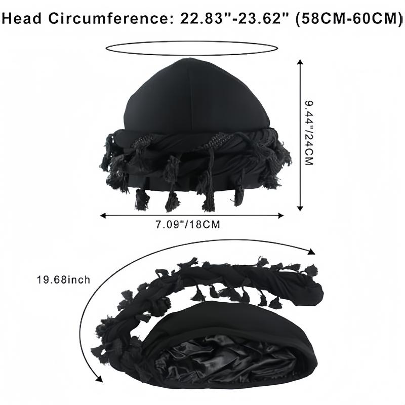 Turban for Men Vintage Twist Head Wraps Durag Satin Lined Halo Turban for WoMen Modal and Satin Turban Scarf Tie，Juneteenth Fashion,muslim men,streetwear