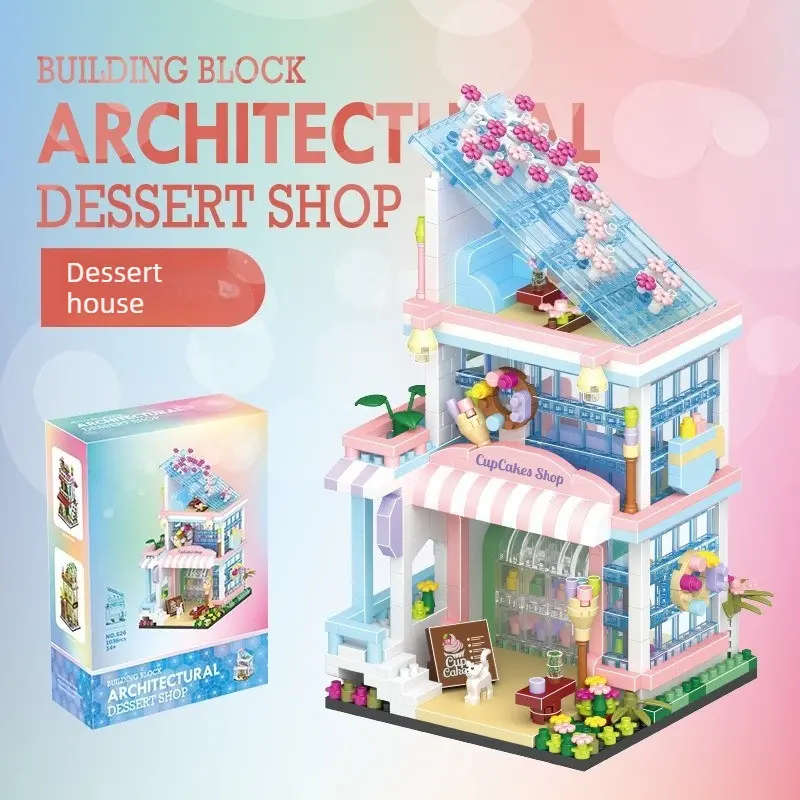 Street View Flower Shop Girl, Mini Particle Building Blocks, Educational Assembly Toy, Kids Birthday & Student Gift