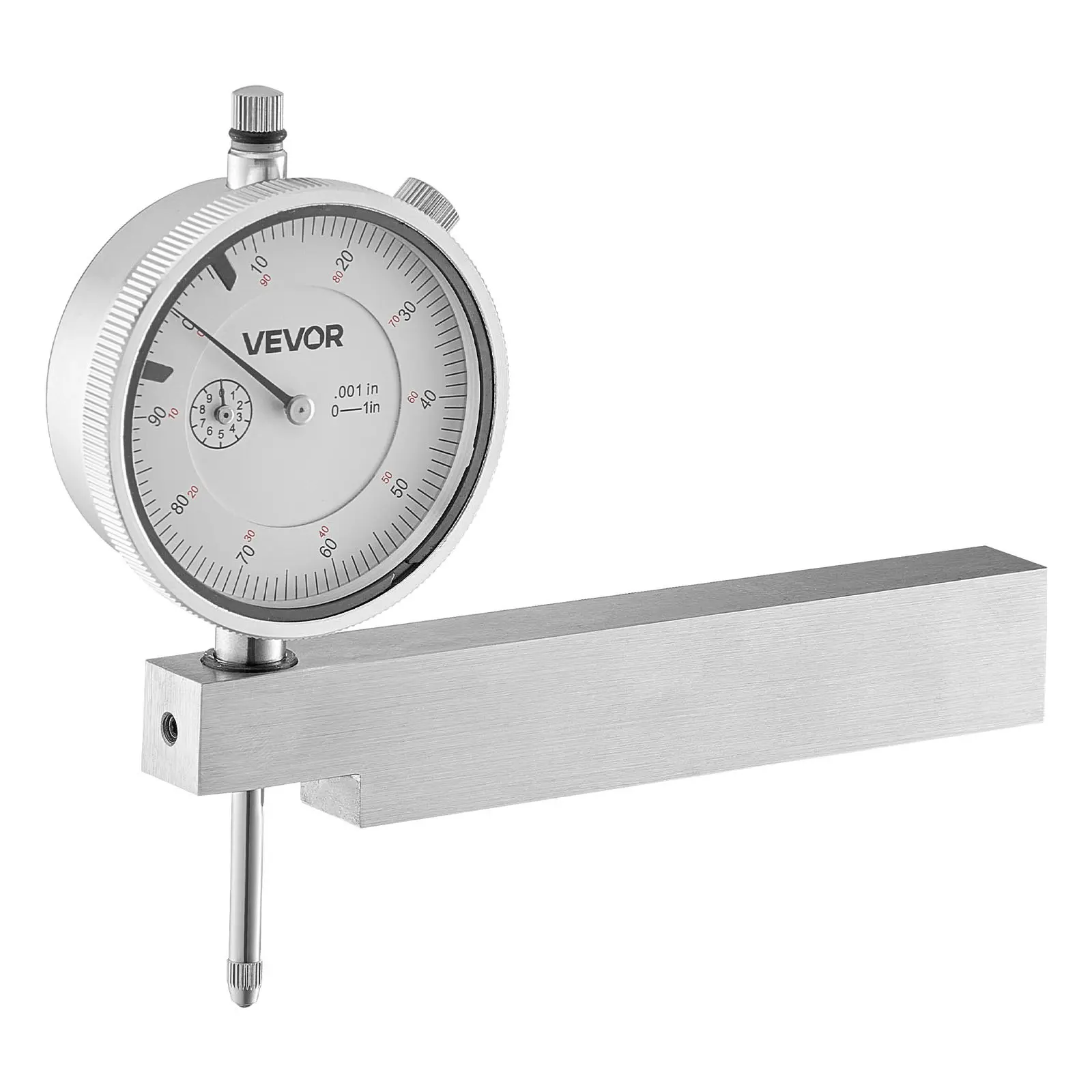 【DealsForYouDays】VEVOR Dial Test Indicator with Metal Base, 0.001 inch Accuracy, 0-1 inch Range, Easy to Read Large Dial, Professional for Narrow Area Measurement, Industrial Machining Inspection, Precision Testing