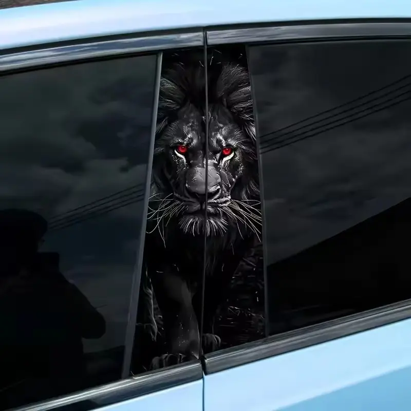 2 Lion Car Stickers, Waterproof Durable, Perfect for Door Panels and Dashboard Decoration, Window Decals, Automotive Accessories, Vehicle Exterior Decoration, Decal for Cars
