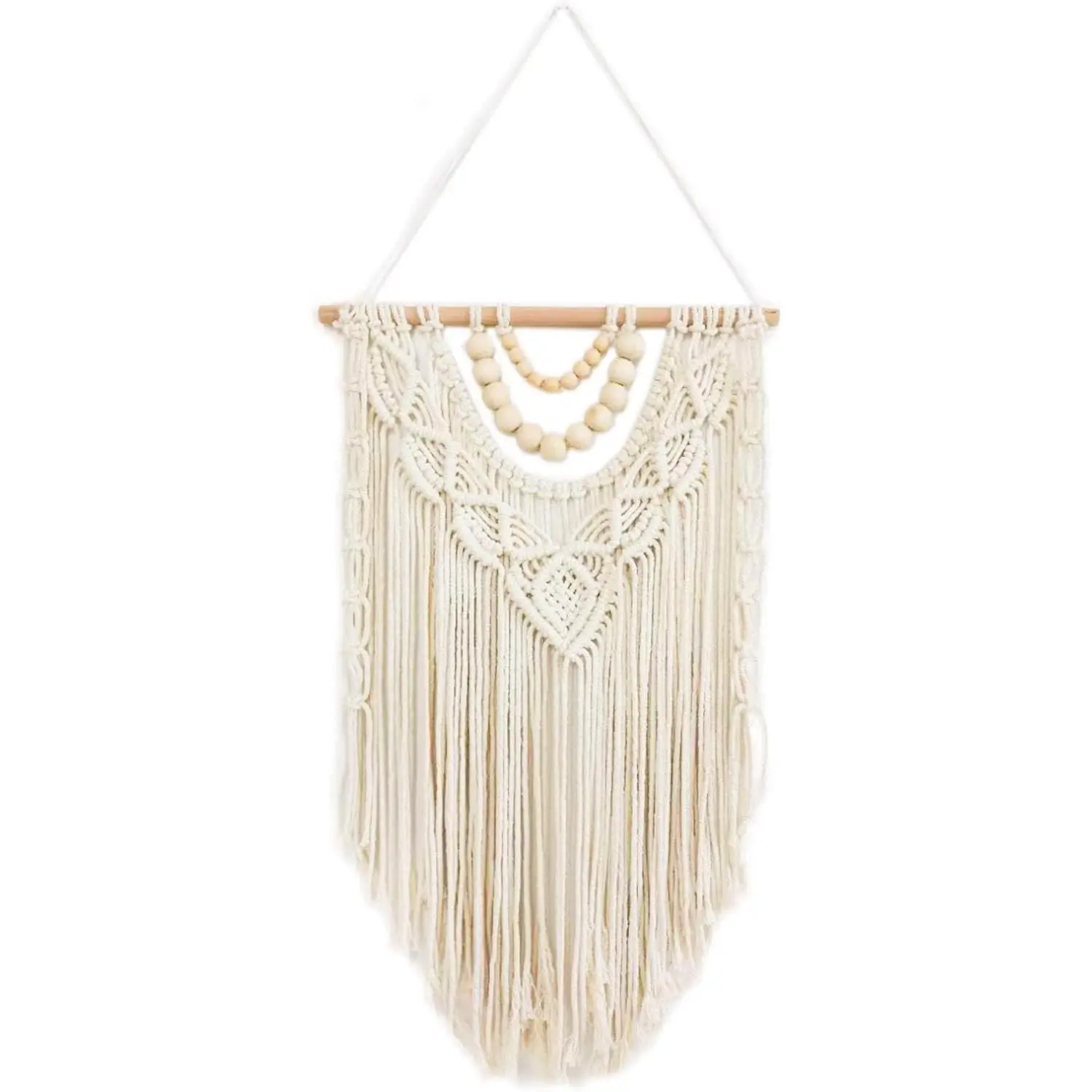 Macrame Wall Hanging Boho Macrame Tapestry Woven Home Decor Wall Pediment - Beautiful Apartment Bedroom Dorm Room Decoration (15.7" W*27.5" L)