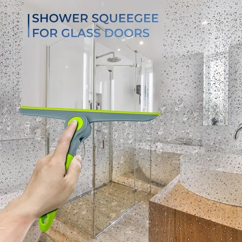 Heavy-Duty Commercial-Grade Handheld Window Squeegee Suitable for Glass Doors, Windows & Car Windshields - Streak-Free Single-Swipe Cleaning Tool with Plastic Frame, Portable Glass for, Office, Vehicle Glass Care