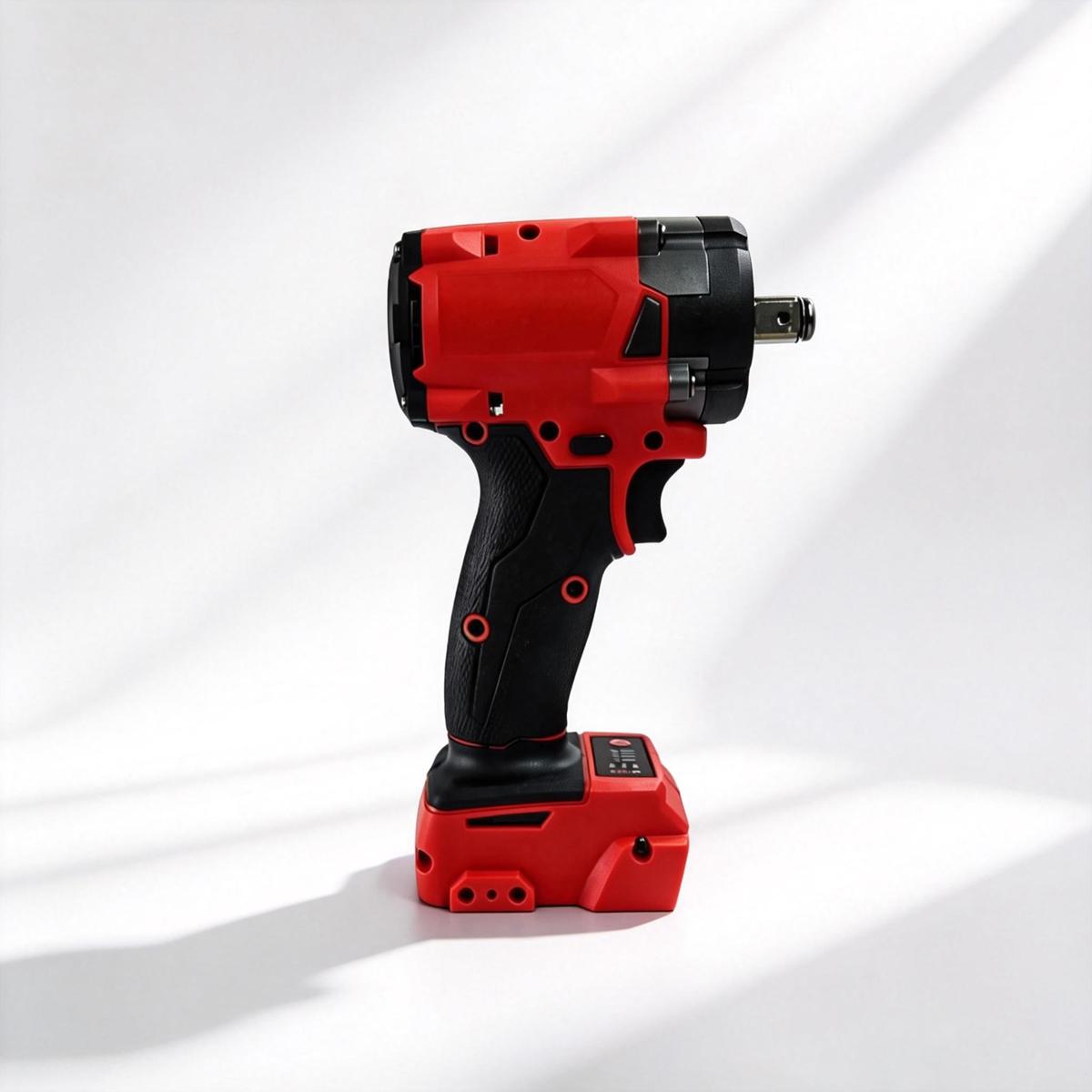 High-torque brushless impact wrench 1/2" drive cordless electric screwdriver with 4-speed adjustment, suitable for 18V batteries (battery not included).Suitable for automotive repair, construction, DIY, furniture repair, and industrial use power tools