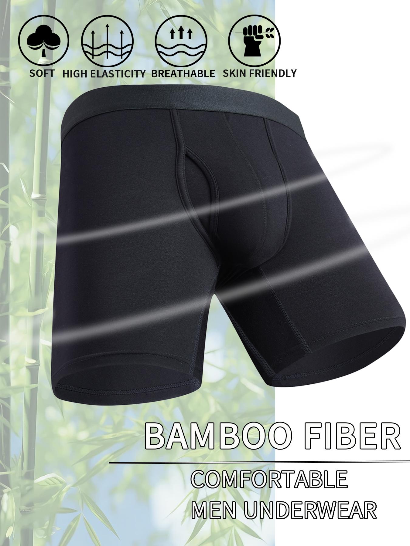 8-Pack Men's Bamboo Fiber Boxer Briefs, Long Leg Anti-Chafe Soft Stretch Fitted Underwear Undergarments with Fly Design, Breathable Comfortable Daily Wear 8-Pack Men's Bamboo Fiber Boxer Briefs, Long Leg Anti-Chafe Soft Stretch Fitted Underwear Undergarments with Fly Design, Breathable Comfortable Daily Wear