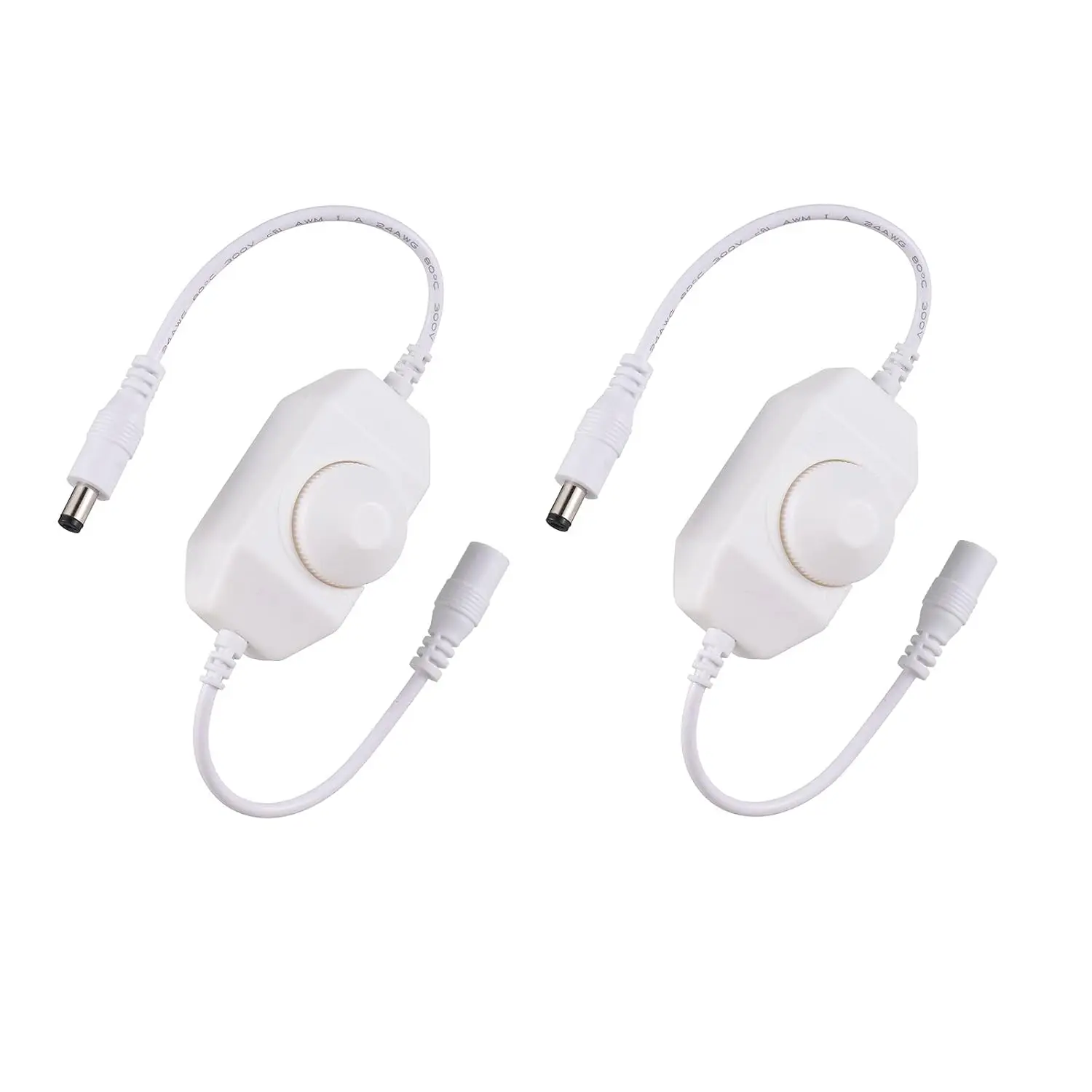 2 Pack LED Strip Light Dimmer , DC 12V-24V LED Brightness Adjustable Controller for Strip Lights,LED Rope Light 3528,5050,5630