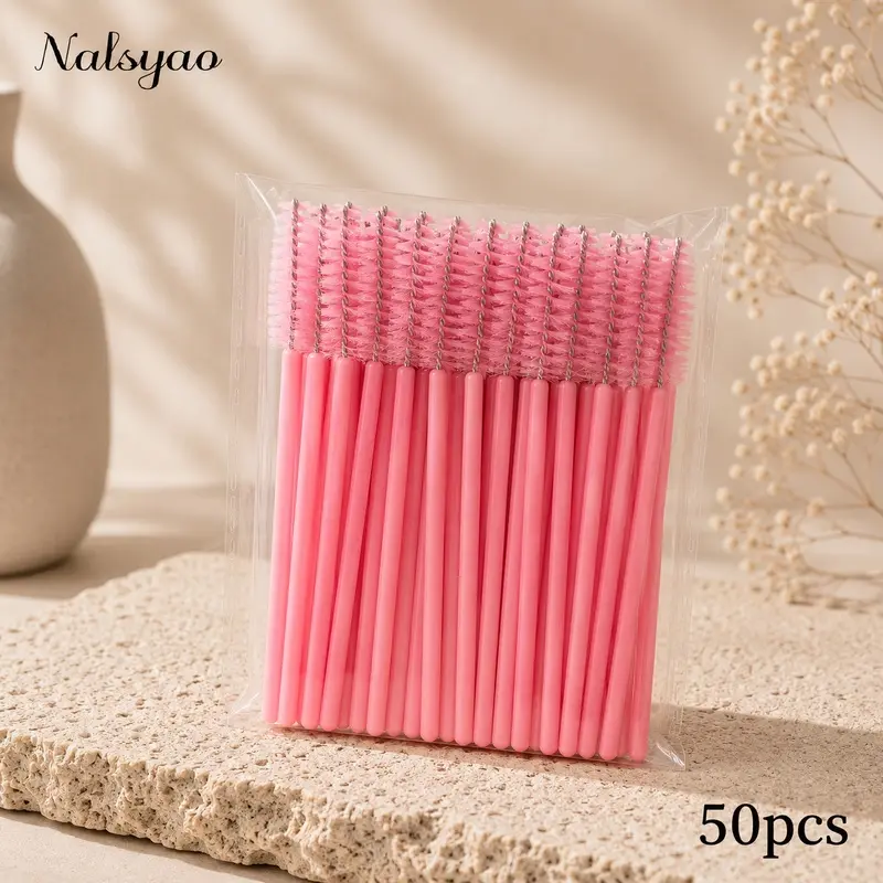 50Pcs Disposable Spoolie Brushes | Universal for Mascara/Brows/Lash Extensions, Soft Bristles Gentle on Lashes & Brows, Beauty Cosmetics Makeup Tools