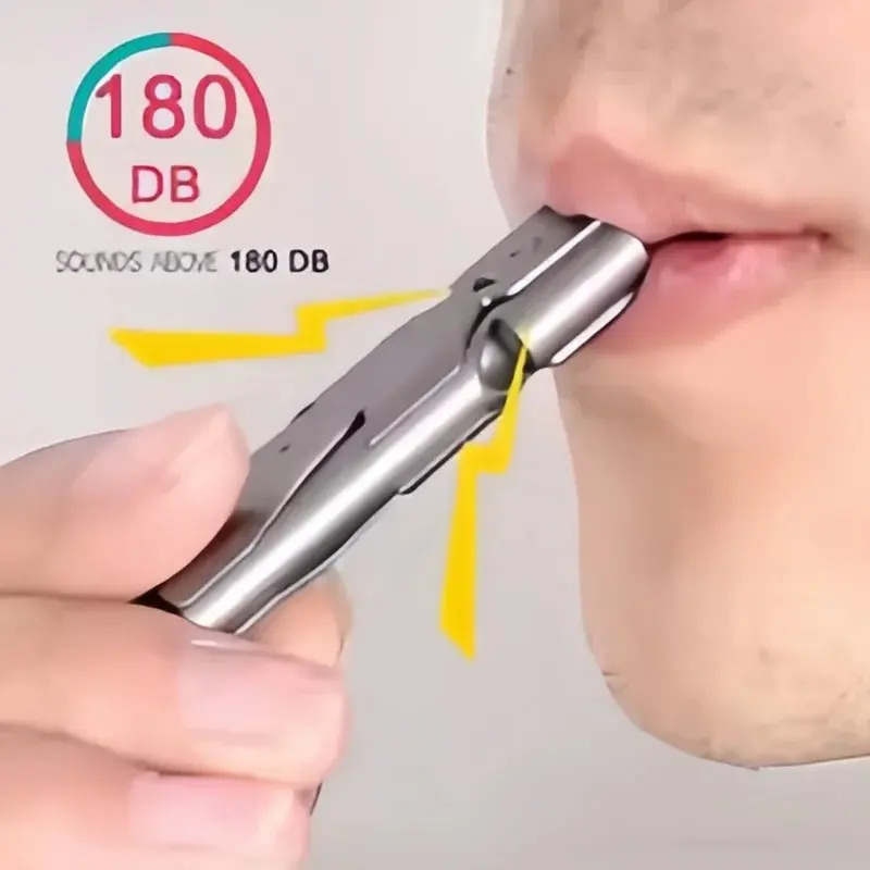 Outdoor camping, hiking, mountaineering, survival, explosive whistle, double tube stainless steel high-frequency high decibel whistle, Loud Whistle, Emergency Whistle, Screaming Whistle