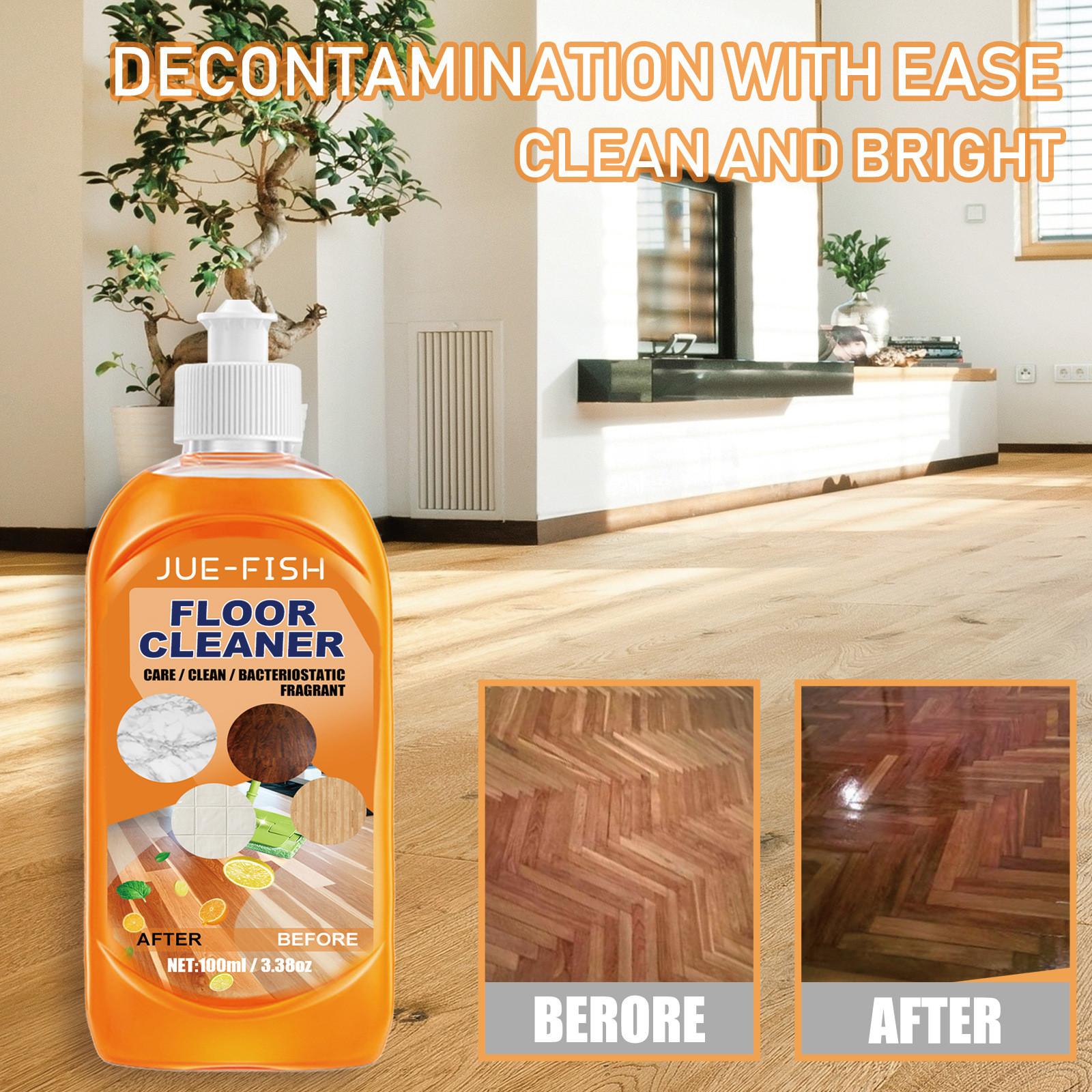 Jue-Fish Floor Cleaner, Wood Floor Cleaning Polishing Brightening Strong Decontamination Descaling Tile Cleaner